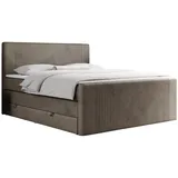 MKS Meble Boxspringbett, doppelbett mit Multipocket-Matratze und zwei Bettkästen - KING DOREN - 180x200cm - Braun - H4 - Braun