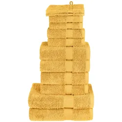 12-teiliges Premium-Handtuch-Set SOLUND Gold – Hochwertige Frottierware in Luxusqualität