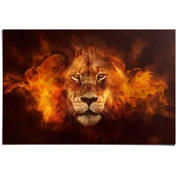 Poster REINDERS "Löwe in Flammen", braun (farbe bild(er): braun), B:91,5cm H:61cm T:0,1cm, Papier, Bilder