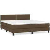 vidaXL Boxspringbett mit Matratze Dunkelbraun 180x200 cm Stoff1468044