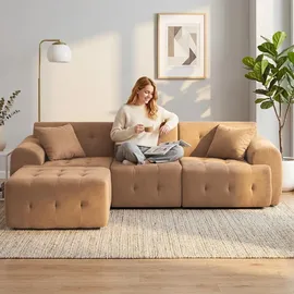 COMHOMA Ecksofa, 245 x 60 x 40 cm, Modulares Sofa mit Schlaffunktion, Schlafsofa, L Form Couch für Wohnzimmer, vakuumverpackt, Flexibel kombinierbar mit Ottomane