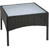 Estexo Polyrattan Beistelltisch Rattan Tisch Gartentisch Balkontisch Garten Möbel Glas