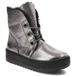 Silberne Stiefeletten Artiker Damen Winterschuhe, 38