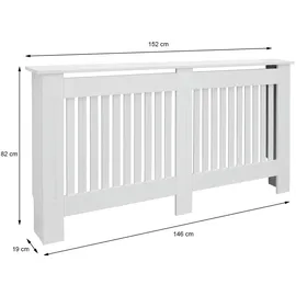 ECD Germany Heizkörperverkleidung Landhausstil 152x19x82 cm