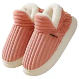 Generisch Damen Herren Hausschuhe Winter Warm flauschige Pantoffeln Weiche Bequeme Flache Rutschfeste Dinorara Slippers Rosa 47 - 47 EU