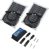 15-w-tragbares, Wasserdichtes Monokristallines Solarpanel Für Camping, Auto Und Boot Mit 10-a-regler