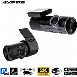 AMPIRE Electronics AMPIRE DC2-PRO | Dual-Dashcam in 2K (Quad HD) Auflösung, WiFi und GPS