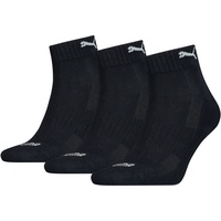 Puma Unisex Quarter-Socken, Vorteilspack - Cushioned, Frottee-Sohle, Logo, einfarbig Blau 39-42