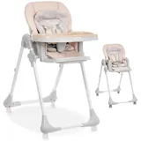 Hochstuhl Baby Kinderhochstuhl Klappbar Baby Hochstuhl Kinder Stuhl Mit Rollen Babystuhl Ab 6 Monate (BEIGE)