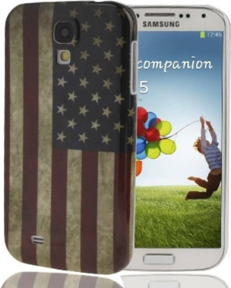 König Design Handyhülle USA Flagge für Samsung Galaxy S4 GT I9500 / GT I9505 / LTE+ GT I9506 / Value Edition GT I (Galaxy S4), Smartphone Hülle, Mehrfarbig