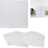 Relaxdays Wandpaneele, 10er Set, selbstklebend, zuschneidbar, Schaumstoff, Wandverkleidung Steinoptik, 70x70 cm, weiß, 70 x 70 x 0.5 cm