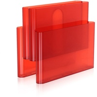 Kartell - Zeitschriftenständer mit vier Taschen, orange / rot