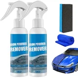 Eeiiey Iron Powder Remover - 2024 New Car Rust Removal Spray,Rustout Instant Remover Spray,Rust Inhibitor Derusting Spray,Car Rust Remover Spray,Metal Surface Chrome Paint Car Cleaning (2 Pcs)