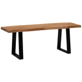 Wohnling Garderobenbank 120 x 40 x 45,5 cm Akazie Massivholz / Metall schwarz