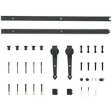 vidaXL Schiebetürbeschlag-Set 183 cm Schwarz