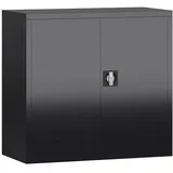 Metallschrank abschließbar Flügeltürenschrank Aktenschrank 750 x 800 x 380 mm schwarz X-530309