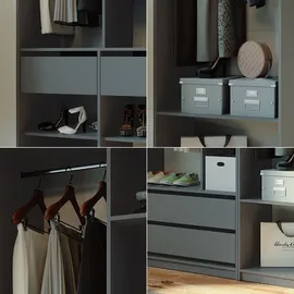 Vicco Kleiderschrank Elmo 100 x 200 x 50 cm Anthrazit