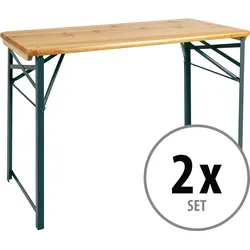 Stagecaptain BBT-119 Hirschgarten Bierzelttisch 119 cm Natur 2x Set