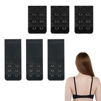 6 Stück BH Verlängerung,Elastische BH Erweiterung 3 Haken,BH Verschluss Verlängerung,Bequemer Bra Extender für Damen,BH-verlängerer,Bequem BH-Verschluss für Schwangere & Alltag,BH Zubehör(Schwarz) - M