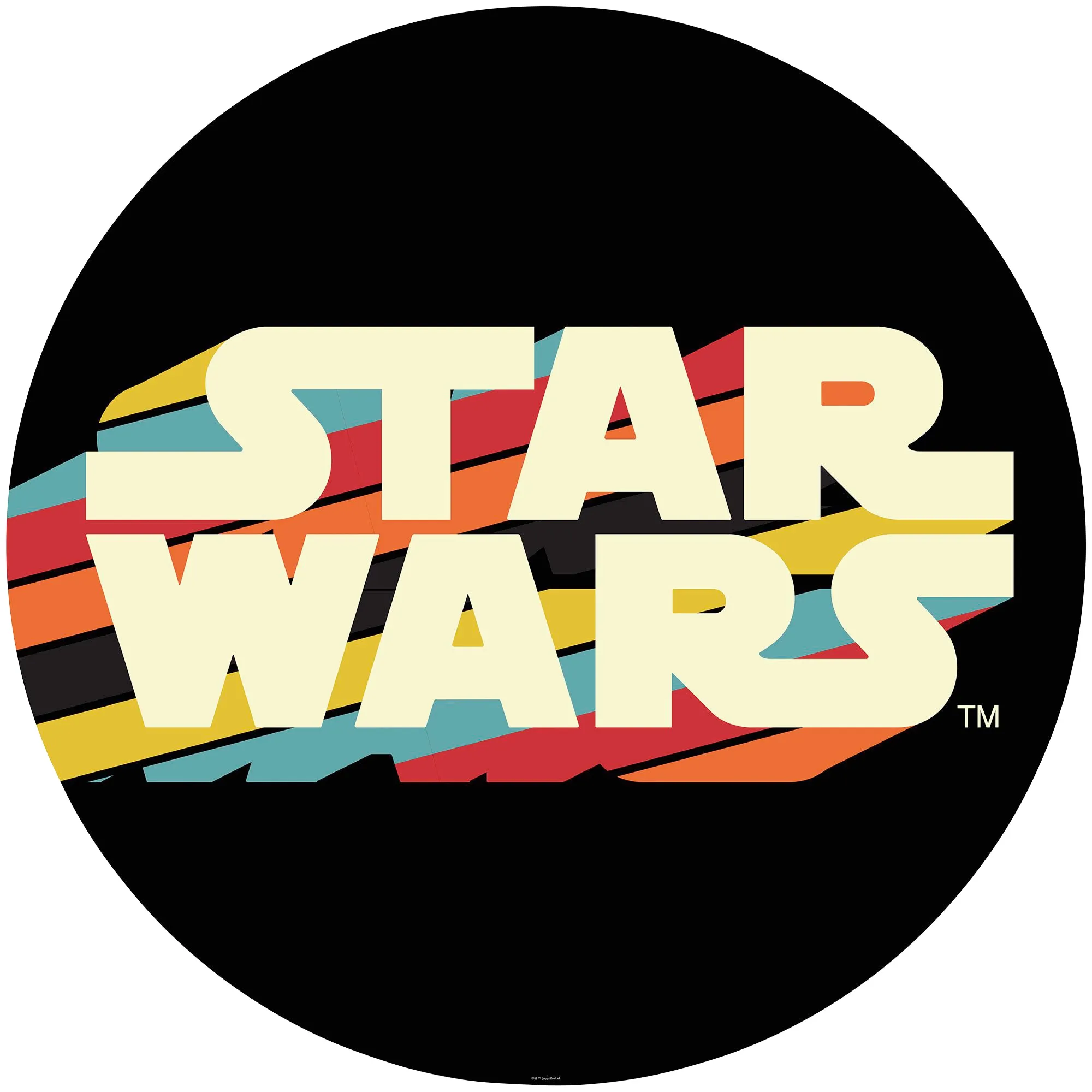 KOMAR Fototapete "Star Wars Typeface" Tapeten 125x125 cm (Breite x Höhe), rund und selbstklebend Gr. B/L: 125 m x 125 m, Rollen: 1 St., bunt Fototapeten Comic