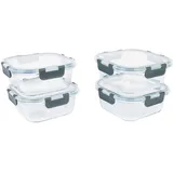 Testrut axentia 133797 Glas-Vorratsdosen Frischhaltedosen-Set, transparent, grau, je Dose ca. 800ml