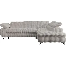 MKS Meble Eckcouch Cord 2-Sitzer Grau