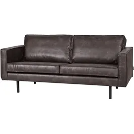 Woood Sofa Leder 3-Sitzer Schwarz