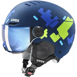 Uvex Rocket jr Visor blue puzzle matt 51-55