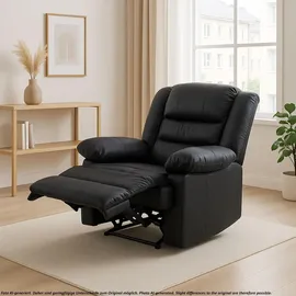 MCW Relaxsessel MCW-G15 Leder/Kunstleder 87 x 101 x 150 cm Schwarz mit verstellbarer Rückenlehne