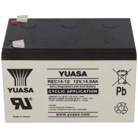 YUASA Blei-Akku REC14-12 Pb 12V / 14Ah zyklenfest Faston 6,3mm