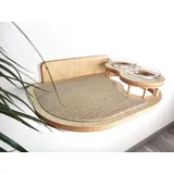 RshPets® Katzenfutter Regale - Kletterwand Katzen - Futterspender für Katzen - Wandelemente - Kletterwand Set - Katzentreppe Wand (Helle Farbe, Rechte Seite)