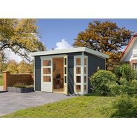 Gartenhaus Holz 19mm Gerätehaus Geräteschuppen Baltrum E terragrau Karibu