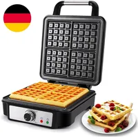 YASHE Waffeleisen Belgische Waffel, 4-Scheiben Quadratisches Belgisches Waffelei