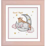 Luca-S Kreativset Luca-S Kreuzstich Set mit Rahmen "Gute Nacht", Zählmuster, 29x30cm, (embroidery kit by Marussia)
