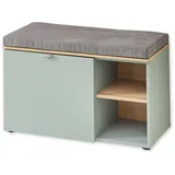 Innostyle Stella Trading BARI Schuhbank in Schilfgrün, Artisan Eiche Optik FSC-Zertifiziert - Moderne Sitzbank mit Stauraum für Ihren Flur - 78 x 50 x 38 cm (B/H/T)