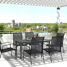 Outsunny Gartentisch 220 x 90 x 73 cm Grau
