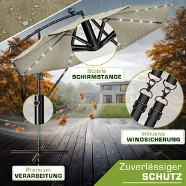 tillvex Ampelschirm Ø 350 cm Braun