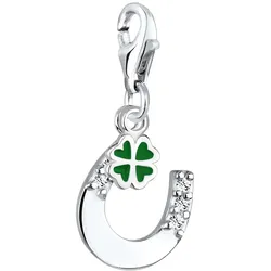 Elli Hufeisen Kleeblatt Kristalle 925 Silber Grün Damen 