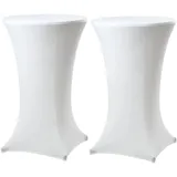 Trutzholm 2er Set Stehtischhusse Husse Bistrotisch Decke 60cm Weiß