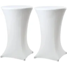 Trutzholm 2er Set Stehtischhusse Husse Bistrotisch Decke 60cm Weiß