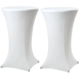 Trutzholm 2er Set Stehtischhusse Husse Bistrotisch Decke 60cm Weiß