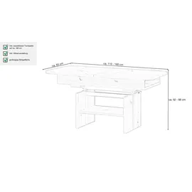 Die Möbelfundgrube Cortado Schwarz Eiche 110 x 56 x 65 cm