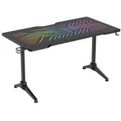 Deltaco GAM-150, Gerade, Rechteckige Form, Gehärtetes Glas, Aluminium, Gaming, S