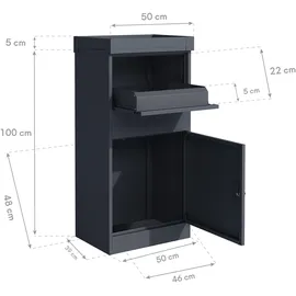Westmann Paketbox Piet Anthrazit inkl. Zeitungsfach