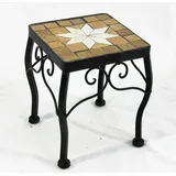 DanDiBo Ambiente DanDiBo Blumenhocker Mosaik Eckig 21 cm Blumenständer 12015 Beistelltisch Pflanzenständer Mosaiktisch Klein