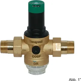 Banyo Honeywell Druckminderer D06F mit Einstellanzeige, Messing A, 1 1/2" D06f-11/2a