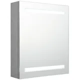 vidaXL LED-Bad-Spiegelschrank Betongrau 50x14x60 cm