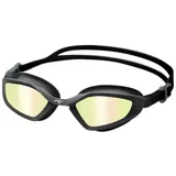 Aqua Speed Schwimmbrille Raven Sportbrille verspiegelt schwarz – UV-Schutz & Spiegelglas, (Perfekt für Fitnessschwimmer mit Fokus auf Performance & Sitz), Silikonband mit Schnellverschluss für individuelle Anpassung schwarz