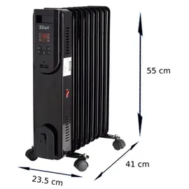 Zilan 9 Rippen m. Fernbedienung 12h Timer | Überhitzungsschutz | 2000 W