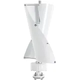 TFIANYNI 500W 12V/24V Windkraftanlage Vertikale Windturbine Mit Controller, Geräuscharmer, Windgenerator Für Haus, Geschäft Und Industrielle Energieversorgung (Weiß, 12V)